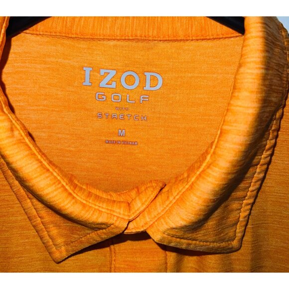 IZOD Mens Golf Polo Shirt With Stretch Orange Size M - Picture 3 of 3